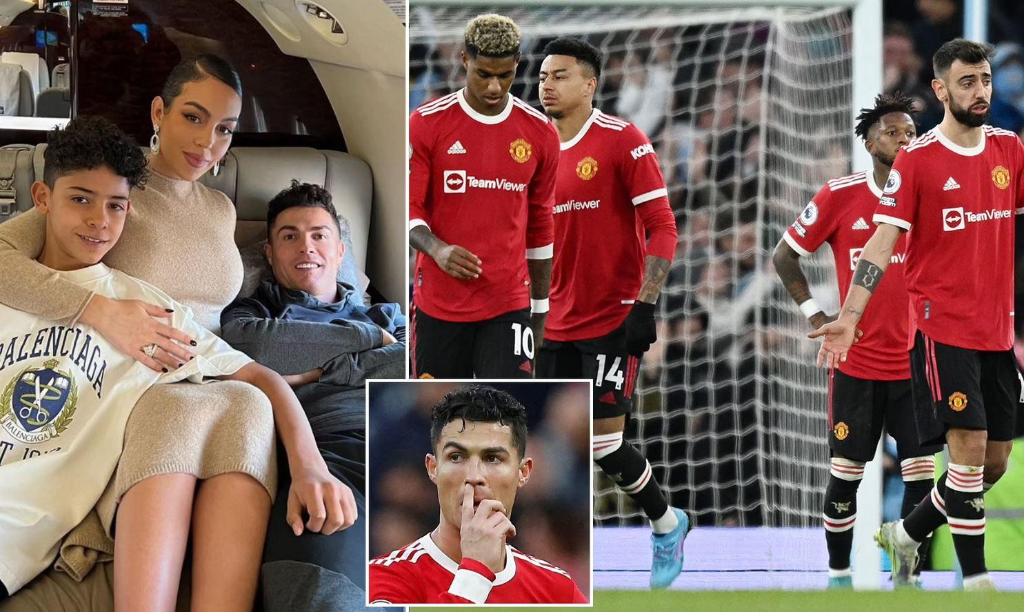 Ronaldo bay về Bồ Đào Nha cùng vợ con khi anh bị loại khỏi danh sách thi đấu trong trận derby Manchester (Nguồn: Internet).