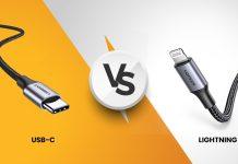 So sánh hình dạng khác nhau của USB-C và Lightning (Ảnh: Internet).