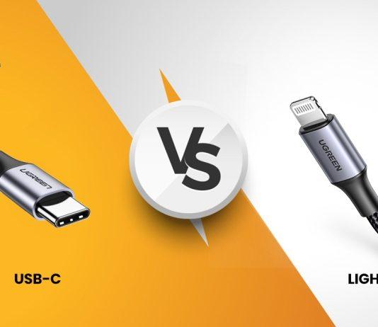 So sánh hình dạng khác nhau của USB-C và Lightning (Ảnh: Internet).