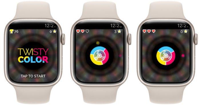 Game Twisty Color trên đồng hồ thông minh Apple Watch (Ảnh: Internet).