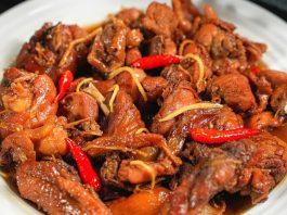 Thành phẩm gà ram gừng