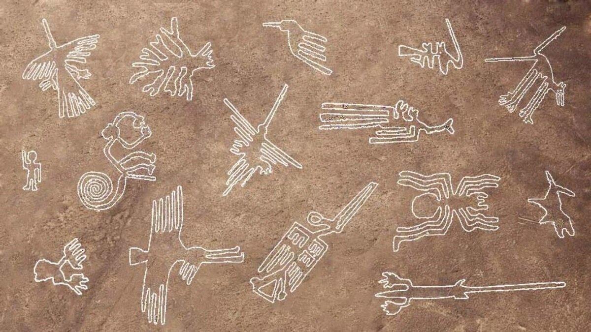 Những hình vẽ kì lạ xuất hiện trên sa mạc Peru (Nguồn: Internet)