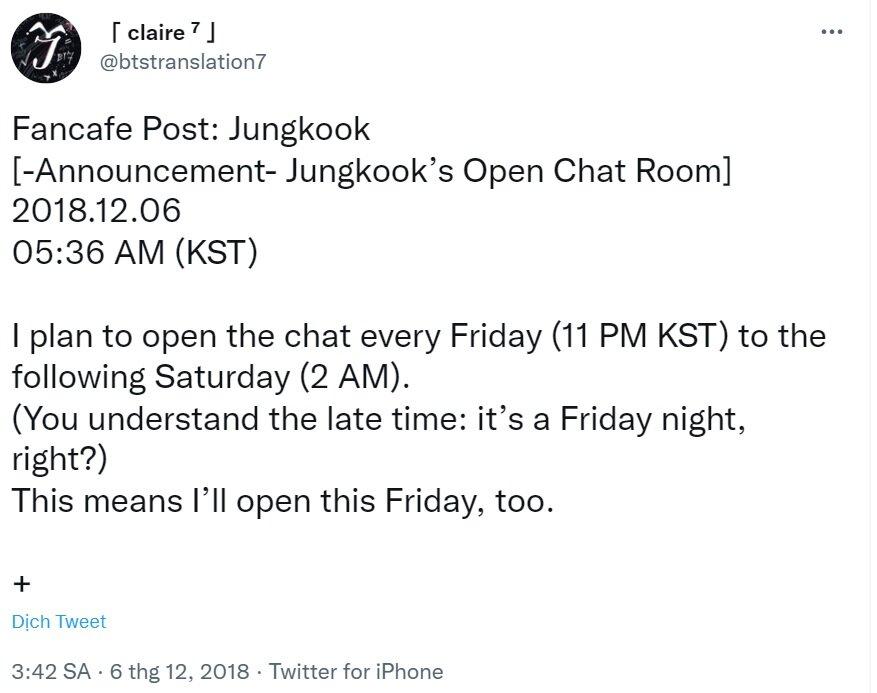 Jungkook từng dành thời gian để trò chuyện với fan trên Fancafe (Ảnh: Internet)