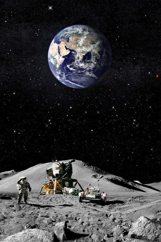 Con người trên bề mặt mặt trăng (Nguồn: Internet)