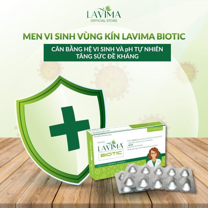 Men vi sinh Lavima Biotic như “tấm khiên” bảo vệ, tăng sức đề kháng, cân bằng hệ vi sinh giúp ngừa viêm, kháng nấm.