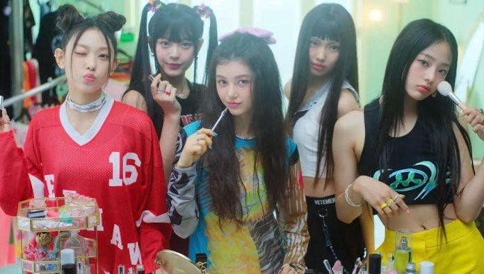 (Từ trái qua phải) Haerin, Hanni, Danielle, Hyein, Minji (Ảnh: Internet)