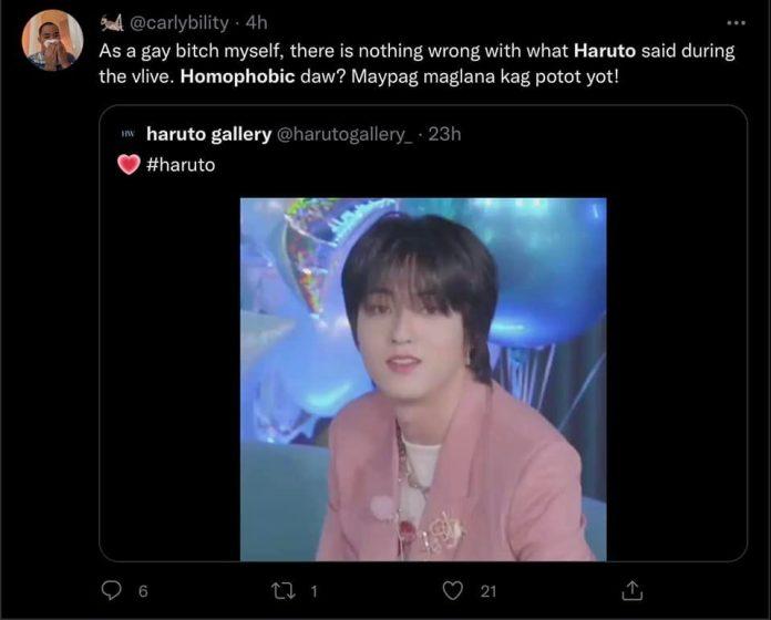 Phản ứng của một fanboy quốc tế của Haruto thể hiện rõ sự tin tưởng (Ảnh: Internet)