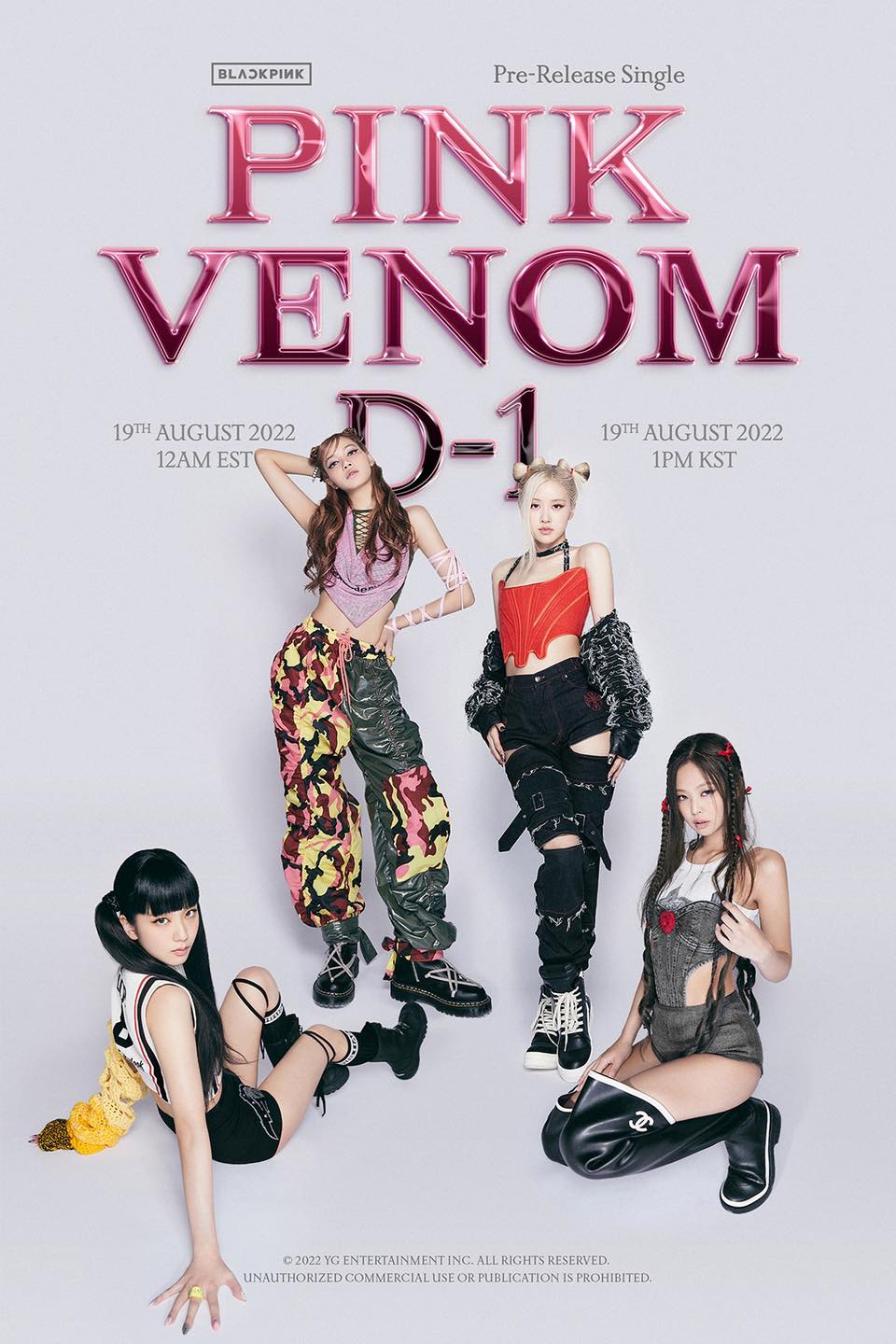 BLACKPINK sẽ quay trở lại vào ngày 19/8/2022 với 'Pink Venom' vào 11h trưa Việt Nam sau 2 năm vắng bóng. (Poster-D1)