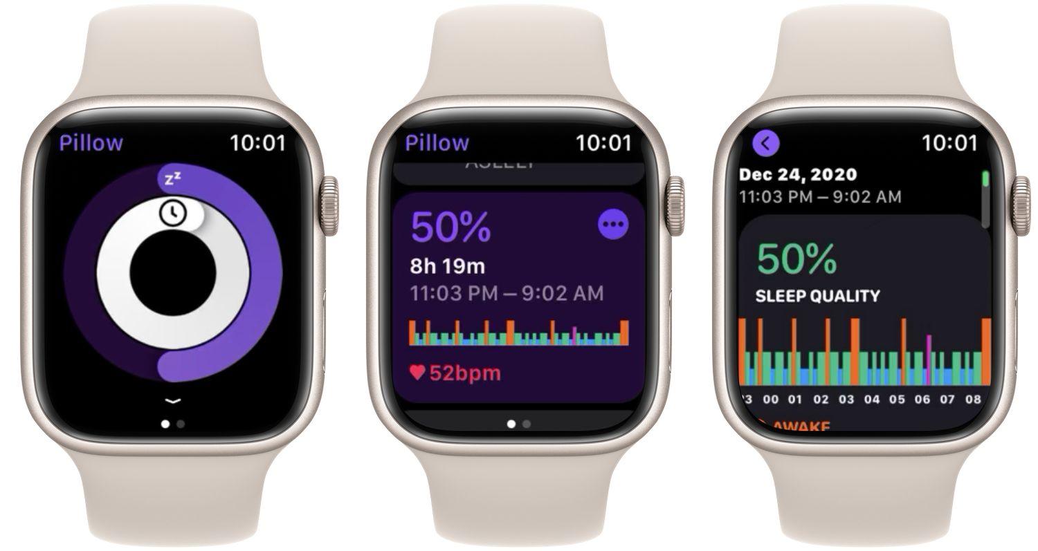 Ứng dụng theo dõi giấc ngủ Pillow cho Apple Watch (Ảnh: Internet)