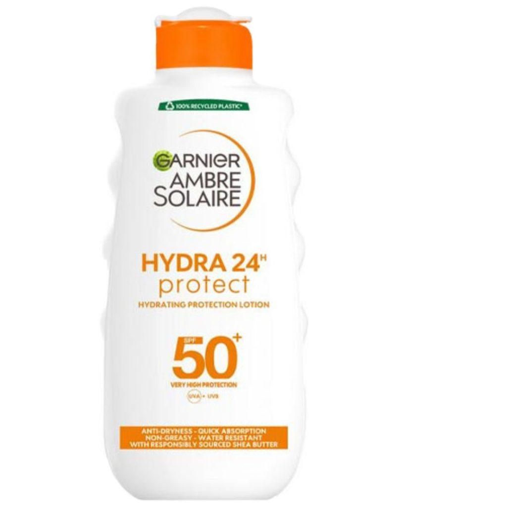 Kem chống nắng Garnier Ambre Solaire Hydra 24h Protect Lotion thuần chay an toàn tuyệt đối kể cả với da nhạy cảm (Ảnh: internet)