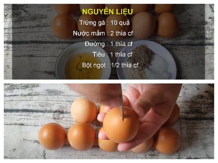 Nguyên liệu làm trứng gà nướng.