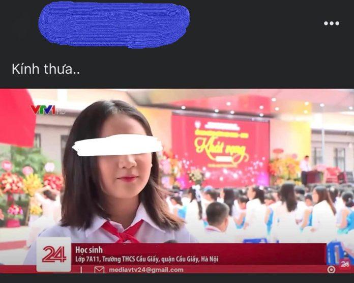 Hình ảnh của nữ sinh được một trang trên Facebook đăng tải lại (Nguồn: Facebook)