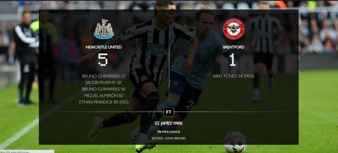 Với chiến thắng 5-1 trước Brentford, Newcastle tiếp tục là thách thức với những ông lớn trong top 4 (Ảnh: Internet)