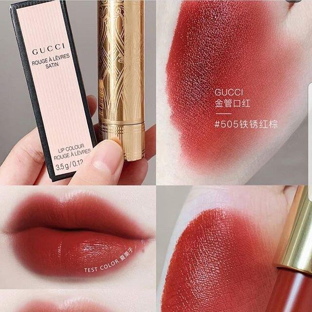 Son Gucci Rouge À Lèvres Satin Lipstick Màu 505 Janet Rust