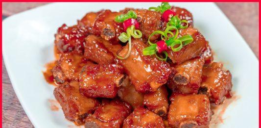 Thành phẩm sườn chiên nước mắm