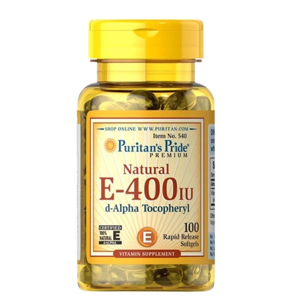 Viên uống Vitamin E tốt cho da mặt Puritans Pride (Ảnh: Internet).