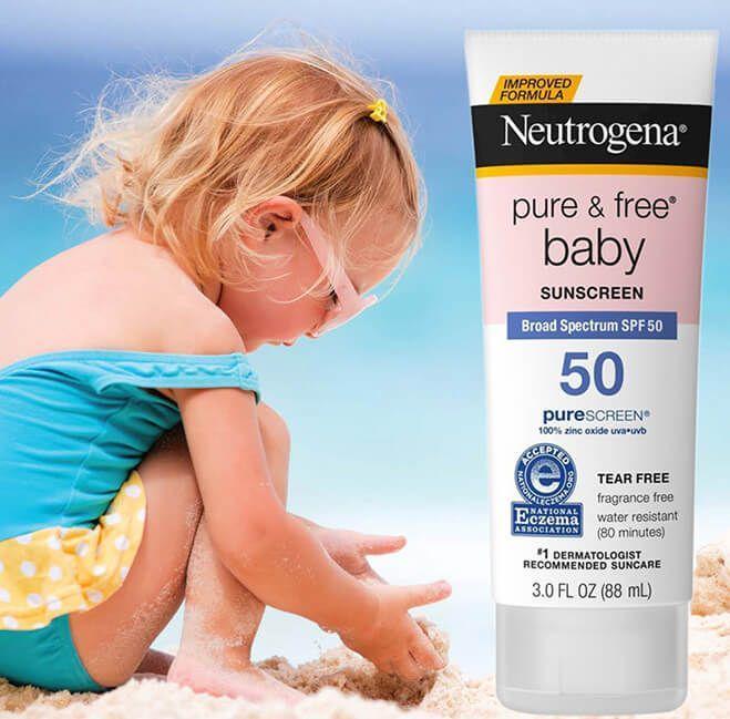 Kem chống nắng dịu nhẹ cho trẻ em Neutrogena Pure & Free Baby Sunscreen Broad Spectrum SPF 50+