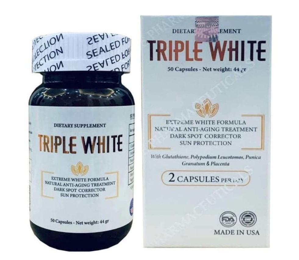 Viên uống Triple White có khả năng làm trắng da thần tốc. (Nguồn: Internet).