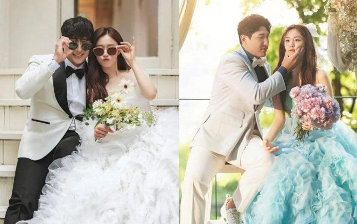 Bộ ảnh cưới của Jiyeon T-ARA với cầu thủ bóng chày Hwang Jae Gyun. (Ảnh: Internet)