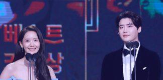 Lee Jong Suk và Im YoonA nhận giaiar Best Couple (Ảnh: Internet)