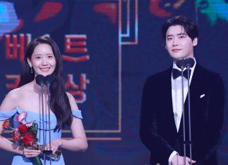 Lee Jong Suk và Im YoonA nhận giaiar Best Couple (Ảnh: Internet)