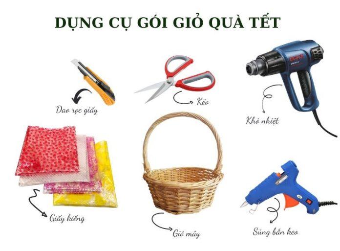 Đạo cụ làm giỏ quà Tết 2023. (Ảnh: Internet)