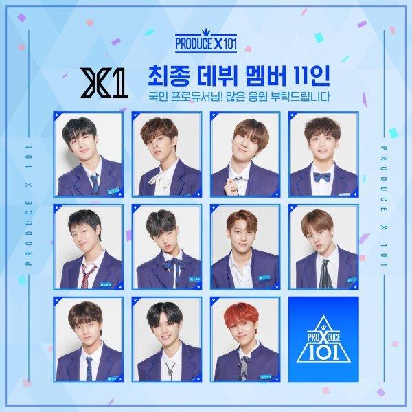 X1 là nhóm nhạc nam gồm 11 thành viên đến từ chương trình sống còn của Mnet “Produce X 101“ (Nguồn: Internet)