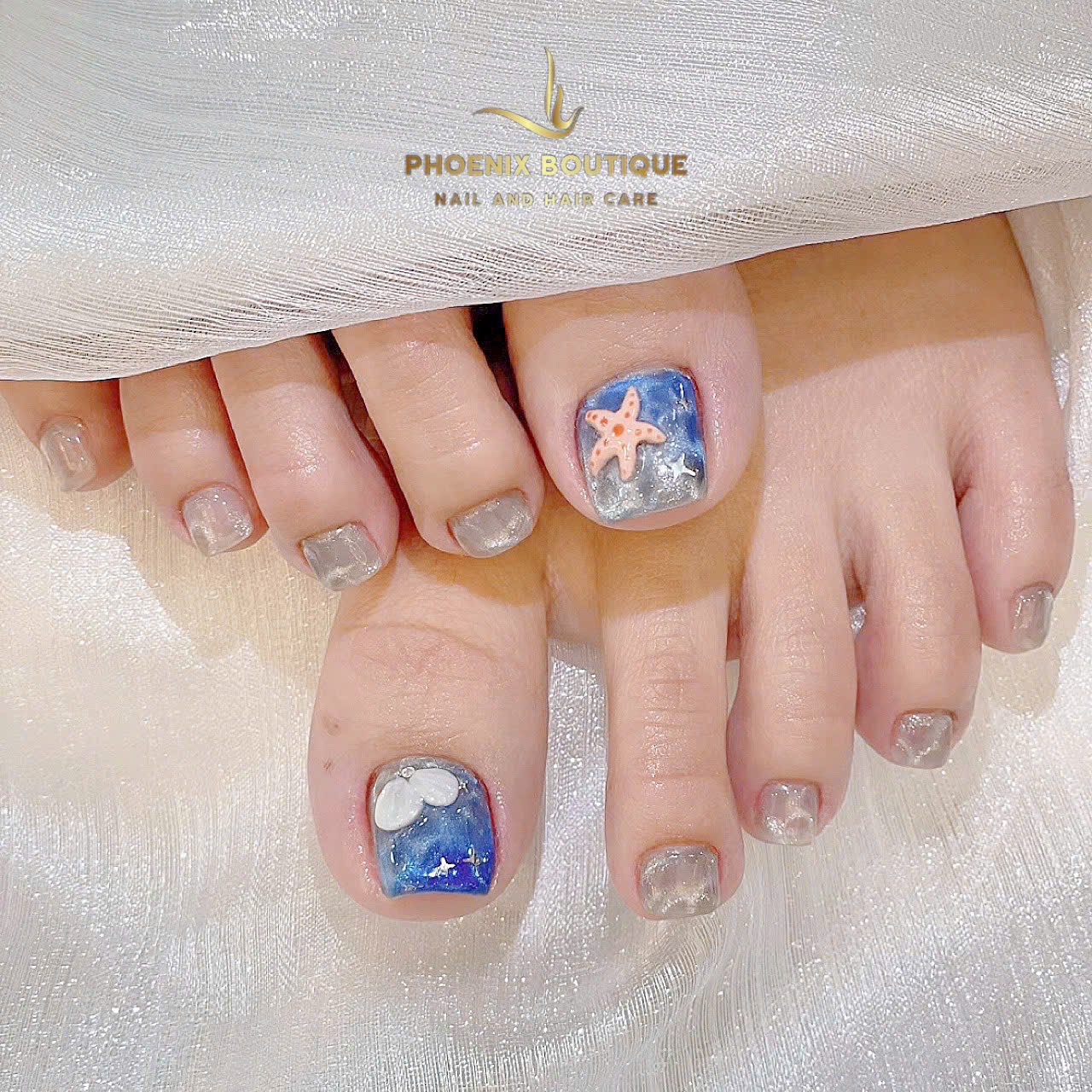 Mail nail chân đi biển siêu cute cho nàng thích chill cùng biển