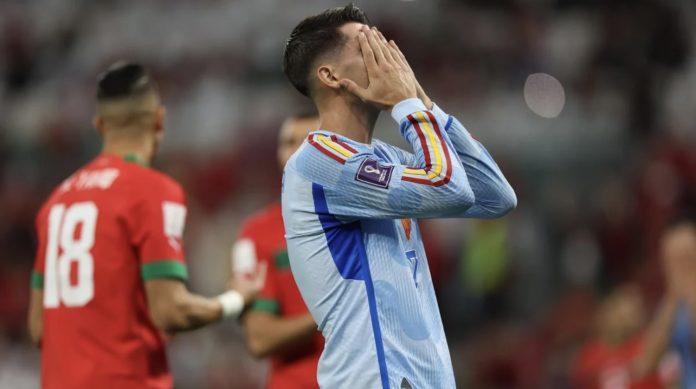 Morata đánh mất bản năng săn bàn trong trận đấu với Maroc (Ảnh: Internet)