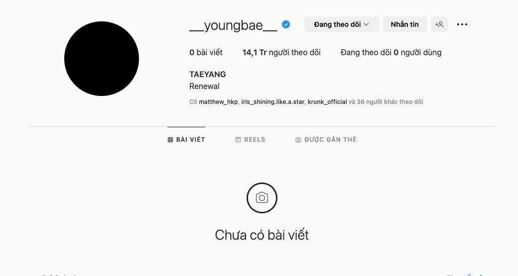 Trang Instagram chính thức của Taeyang