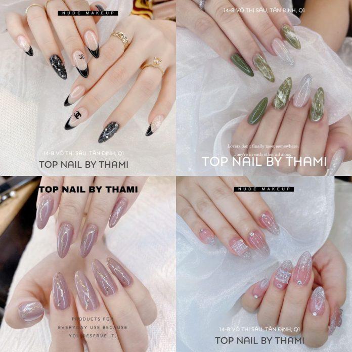 Mẫu nail ở Không gian tiệm với những chiếc ghế chất lượng