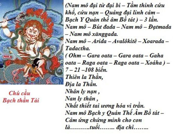 Chú cầu tài cầu lộc Bạch Thần Tài