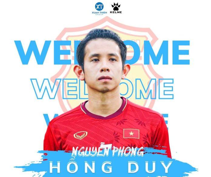 Hậu vệ Nguyễn Phong Hồng Duy chính thức cập bến CLB Nam Định (Ảnh: Internet)