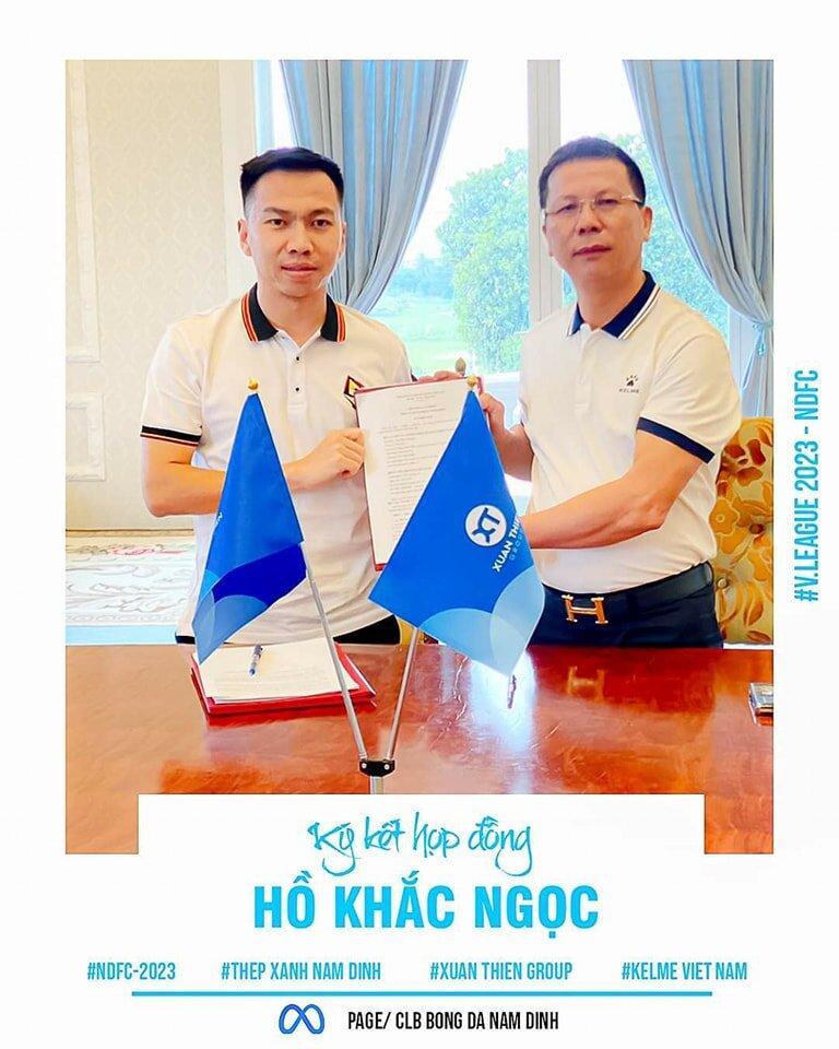Nam Định đã chính thức ra mắt bản hợp đồng mang tên Hồ Khắc Ngọc (Ảnh: Internet)