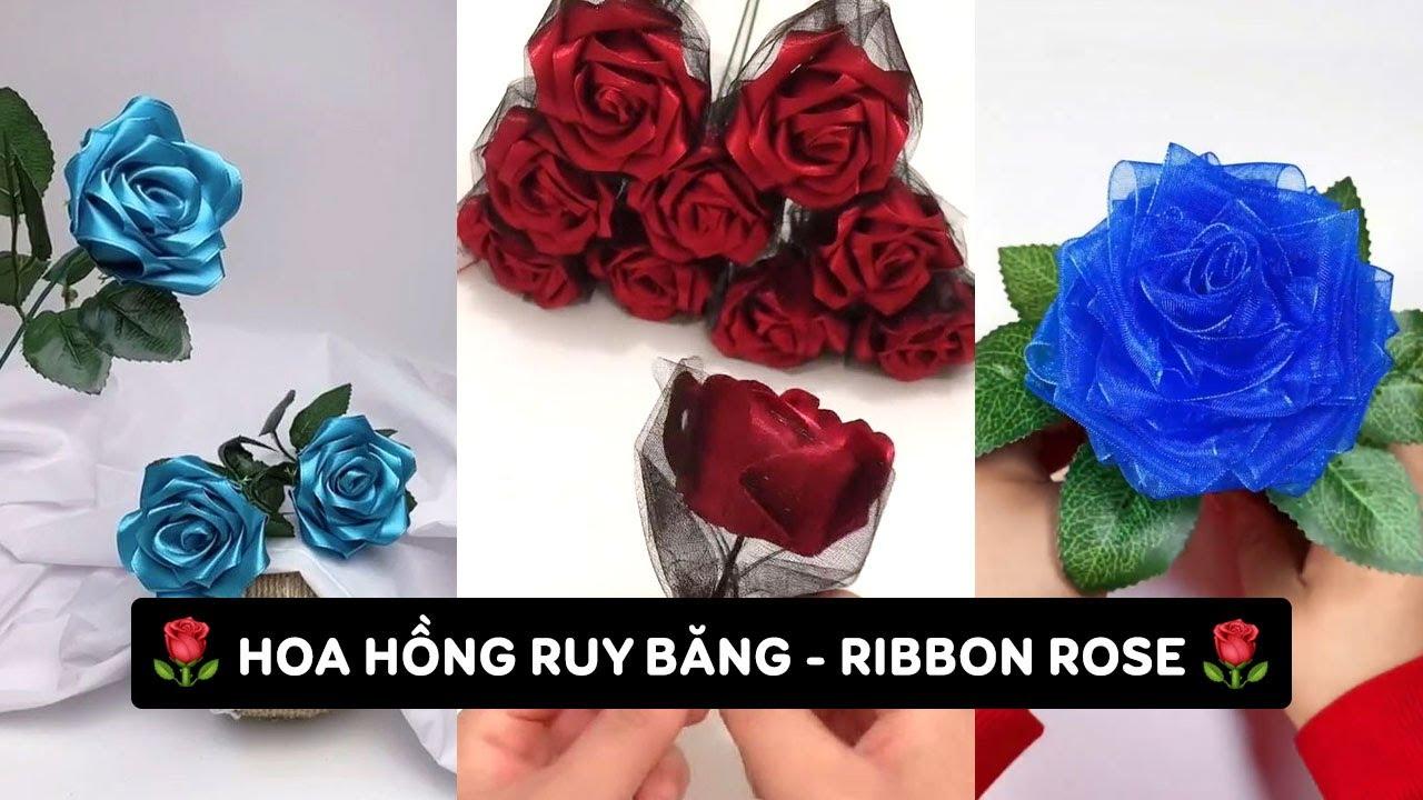 [Video] 10 cách làm hoa bằng dây ruy băng trong 5p: Ribbon flowers ...