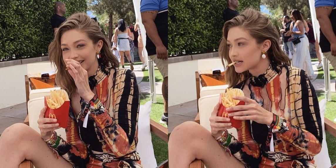 Bức ảnh Gigi Hadid ăn khoai tây chiên McDonald là một trong những nội dung gần gũi với khách hàng (Ảnh: Internet)