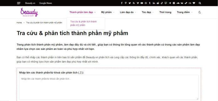 phân tích thành phần mỹ phẩm