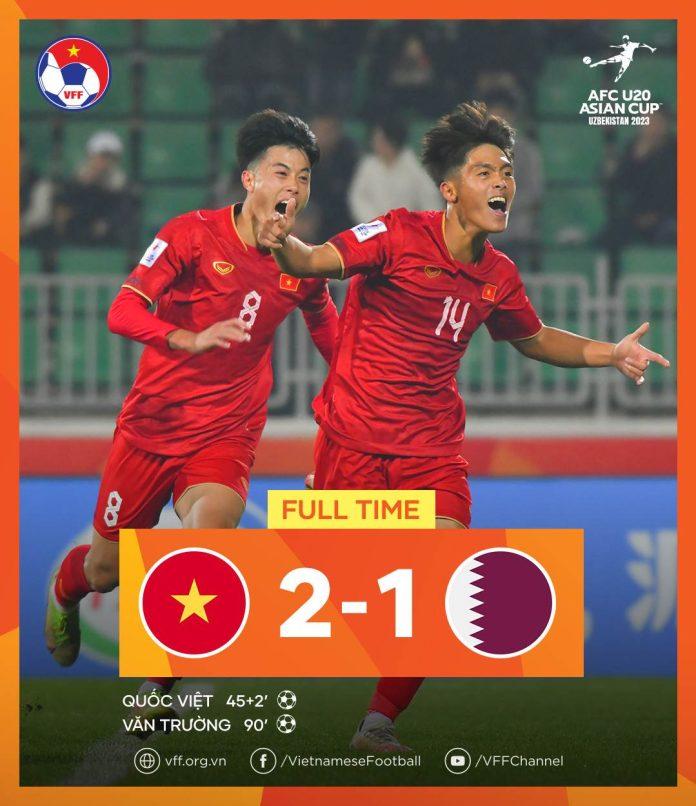 Nguyễn Văn Trường ấn định tỉ số 2-1 cho U20 Việt Nam ở những phút cuối hiệp 2 (Ảnh: Internet)