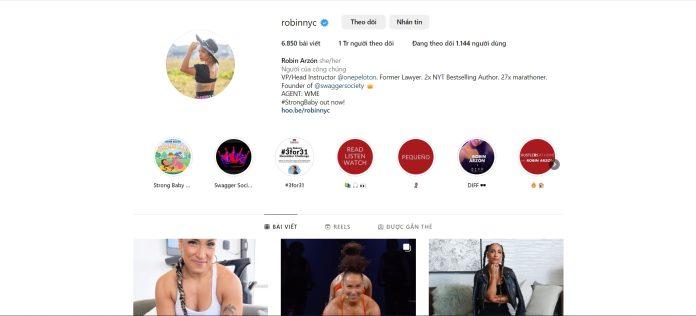 Instagram chính thức của Robin Arzon (Ảnh: Internet)