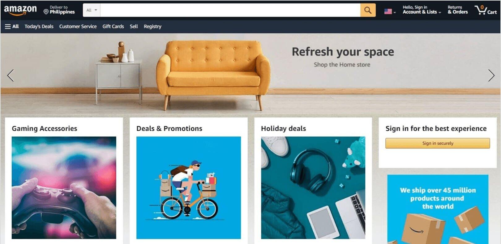 Khách hàng khi truy cập vào website của Amazon sẽ nhận được rất nhiều đề xuất liên quan đến nhu cầu của mình (Ảnh: Internet)