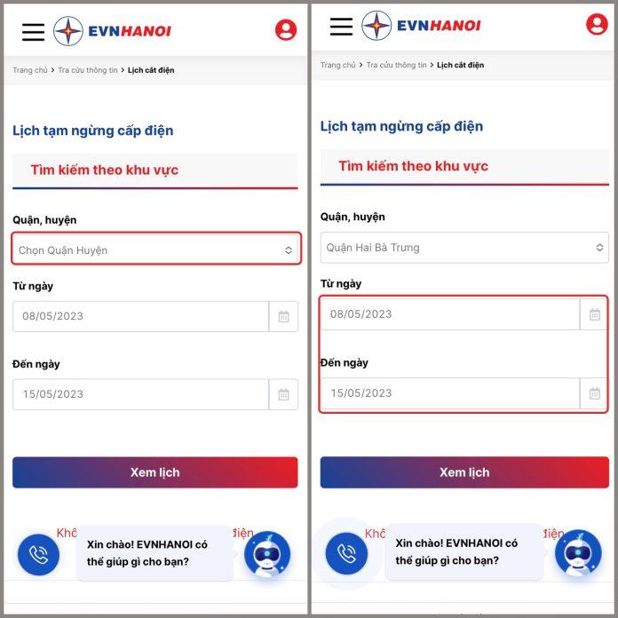 Tra cứu lịch cúp điện trên máy tính (Ảnh: Internet)