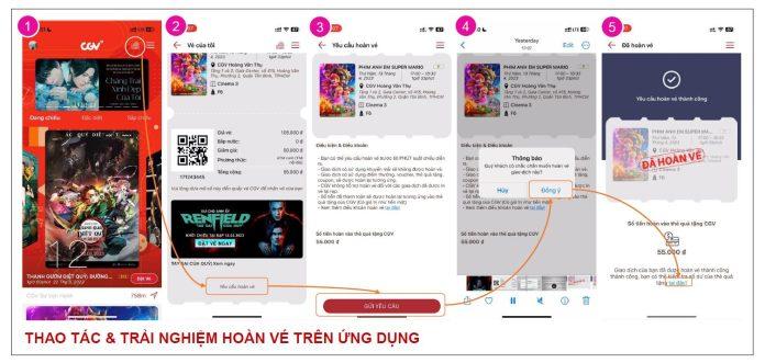 CGV áp dụng tính năng "Hoàn vé" cho mọi khách hàng từ ngày 12/5 (Ảnh: Internet)