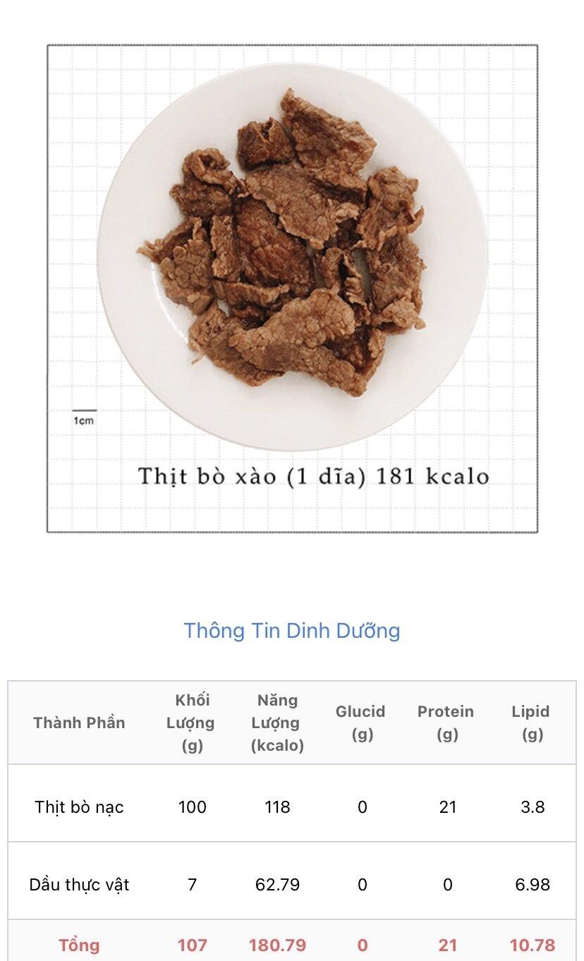 100g thịt bò xào (Nguồn: Thu Minh)