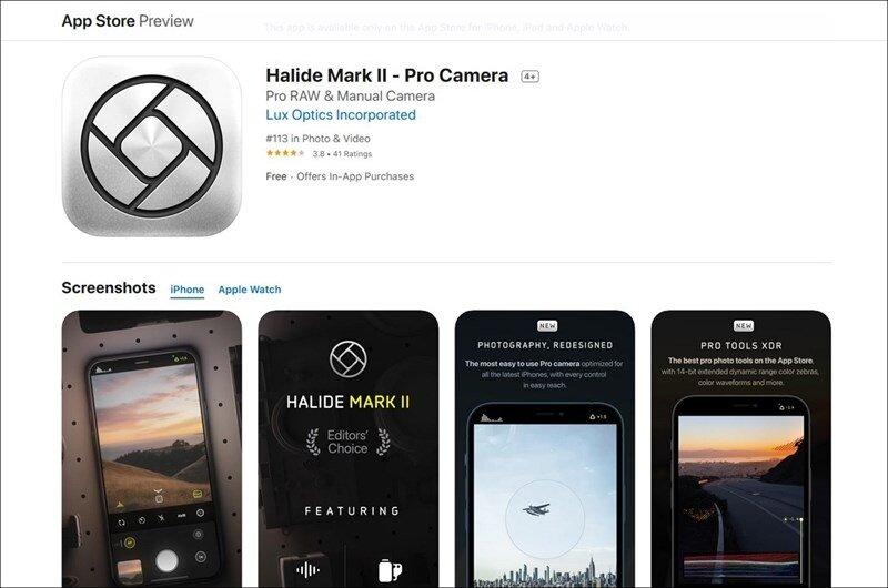 Ứng dụng chụp ảnh Halide Mark II (Ảnh: Internet)