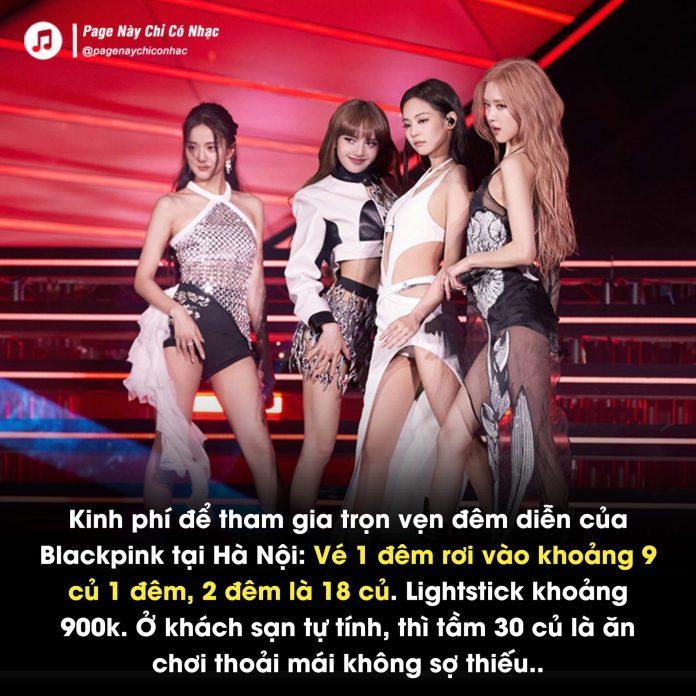 Netizen "tính sơ sơ" giá vé concert BLACKPINK tại Hà Nội. (Ảnh: Internet)