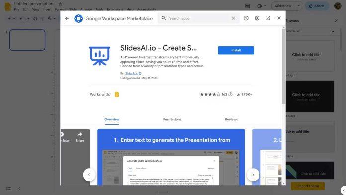 Cài đặt và sử dụng SlidesAI cho Google Slides (Ảnh: Internet(