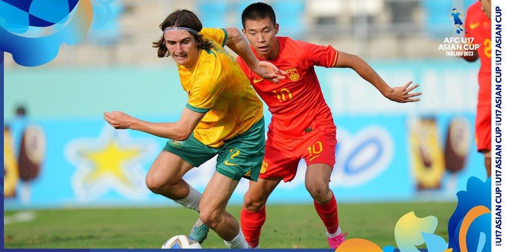 U17 Australia và U17 Trung Quốc tạo nên màn rượt đuổi hấp dẫn đến những phút cuối. Ảnh: AFC