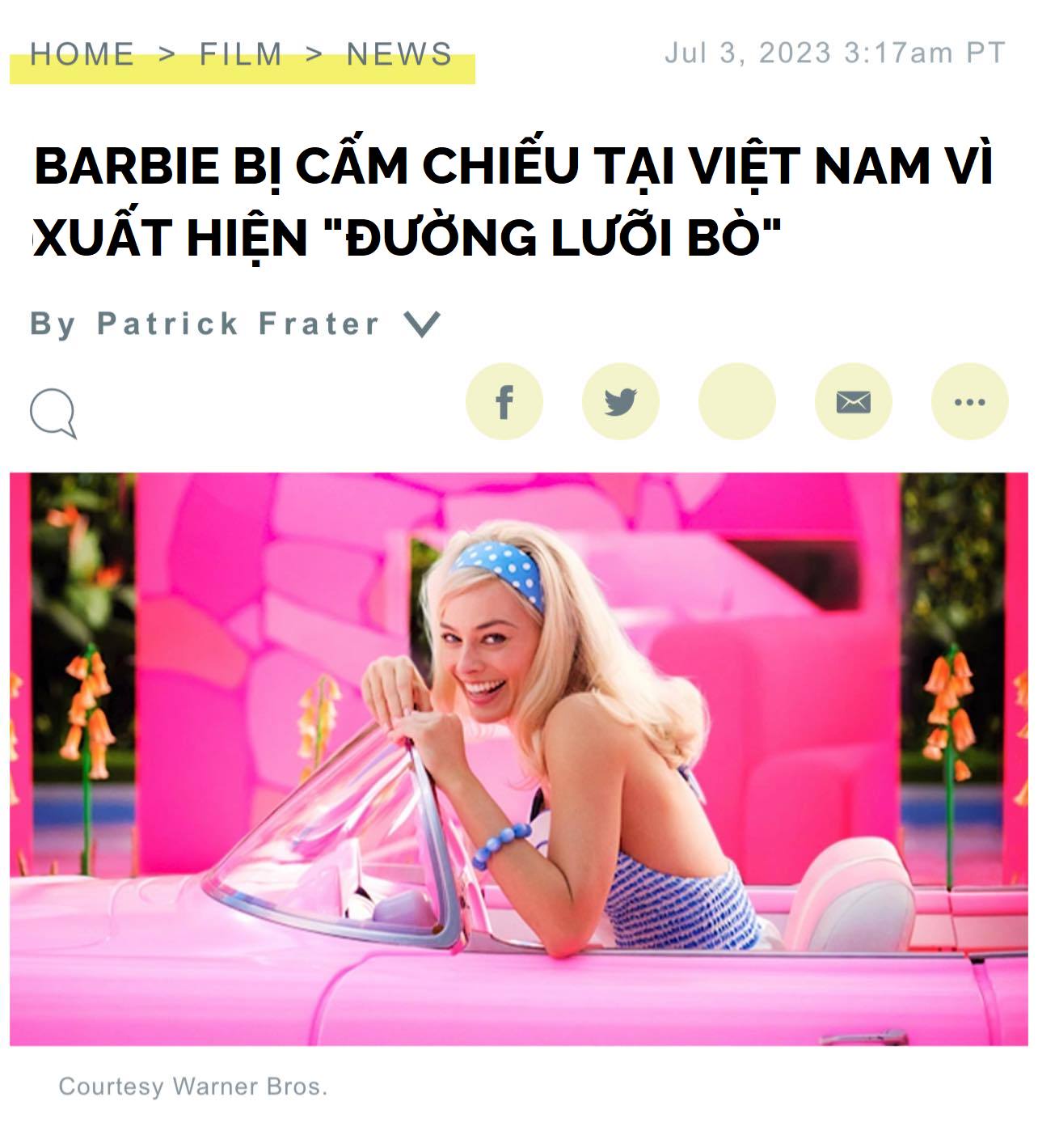 Barbie sẽ không được công chiếu tại Việt Nam do chứa hình ảnh về bản đồ "đường lưỡi bò" (Ảnh: Internet)