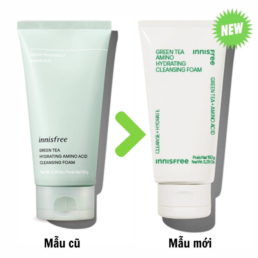 Sữa rửa mặt dưỡng ẩm da innisfree Green Tea Amino Cleansing Foam phiên bản 2023 (Ảnh: Internet)