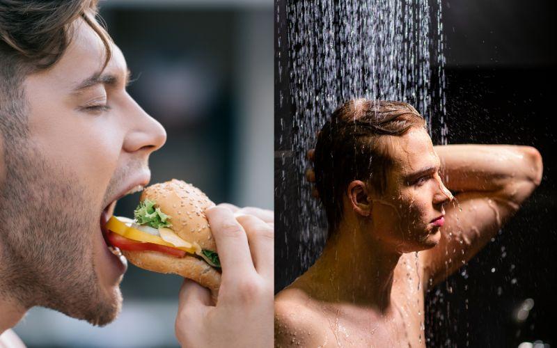 Tắm ngay sau khi ăn là thói quen gây hại sức khỏe (Nguồn: Internet)